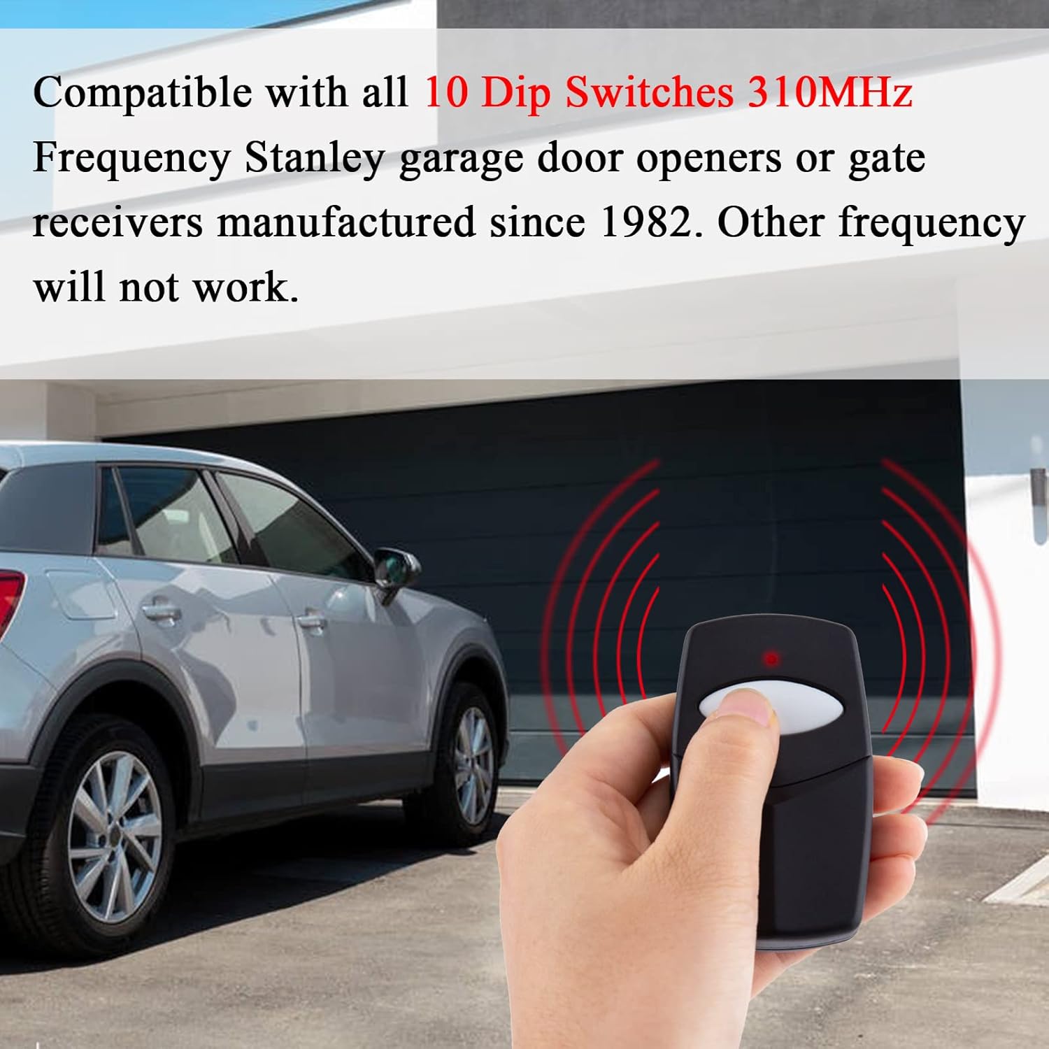 2 Pack for Stanley Remote Control - 10 Dip Switch 310Mhz 1050|1082|105015|109410 Compatible with Digi-Code 5012|5062|5032|5042|5072, Heddolf S219|S220 Garage Door Opener Transmitter