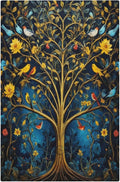 Gold Tree With Birds Flowers on Branches Light Switch Covers No Device Wall Plate 1 Gang Decorative Blank Switchplate Electrical Faceplate for Country Living Bedroom Decor