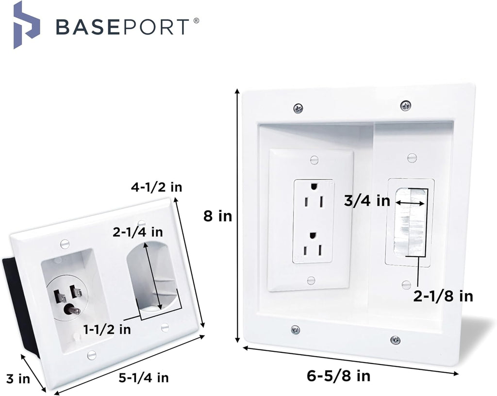 In Wall Cable Management Kit - Hide Wires Wall Mount TV Kit with Wall Cable Pass Through, Complete Cord Hider for Wall Mount TV