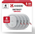 Kidde Hardwired Smoke Detector, 10-Year Battery Backup, Interconnectable, LED Warning Light Indicators, 4 Pack