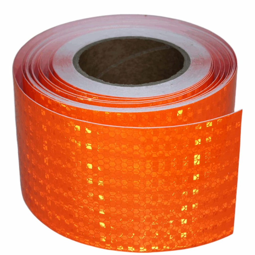 Orange Reflective Tape Outdoor Waterproof 4 inch Wide, High Visibility Warning Safety Industrial Marking Tape (68 feet)