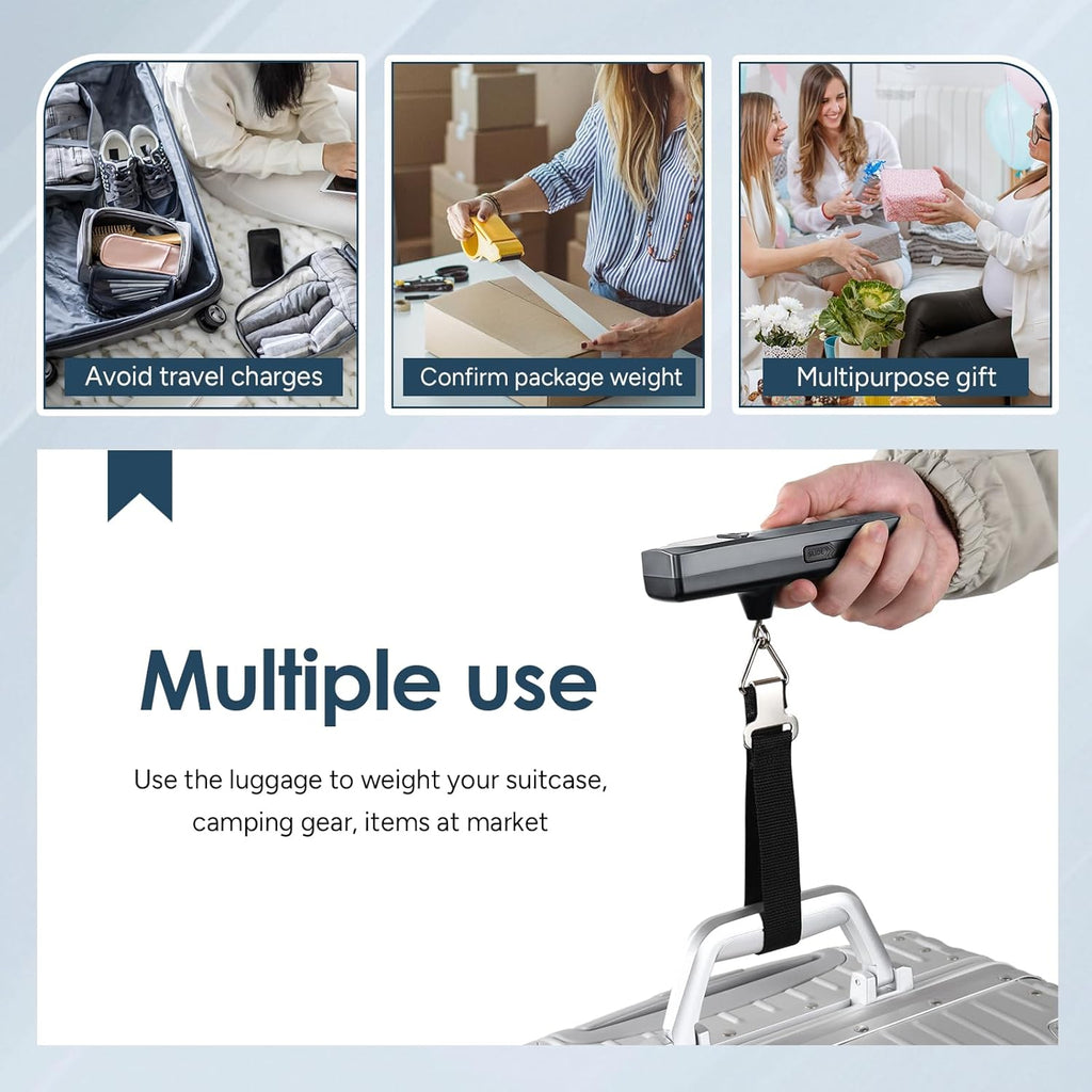 travel inspira Luggage Scale Battery-Free, Travel Essentials, Portable Handheld Suitcase Weight Scale for for Travel Accessories, 110lbs/50kg