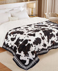 CAROMIO Heated Electric Blanket Queen Size with LCD Dual Controller, Cow Print Heating Blankets, 10 Heat Levels & 1-12H Time Settings, ETL Certified, Machine Washable, Brown Black, 84" x 90"