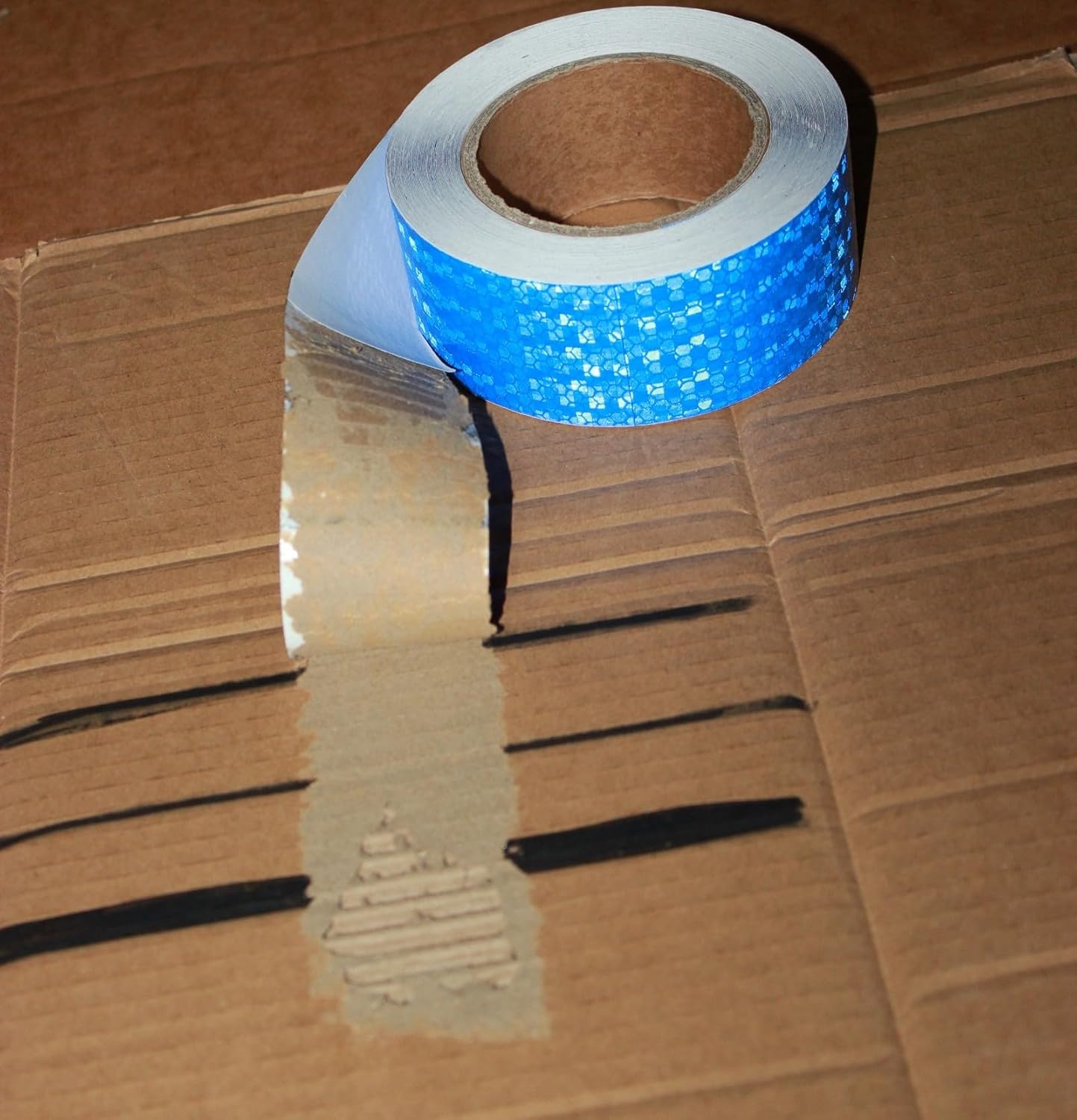 Blue Reflective Tape 2 inch Wide, Outdoor Waterproof High Visibility Warning Industrial Marking Tape, Safety Stickers (68 feet,10 Rolls)
