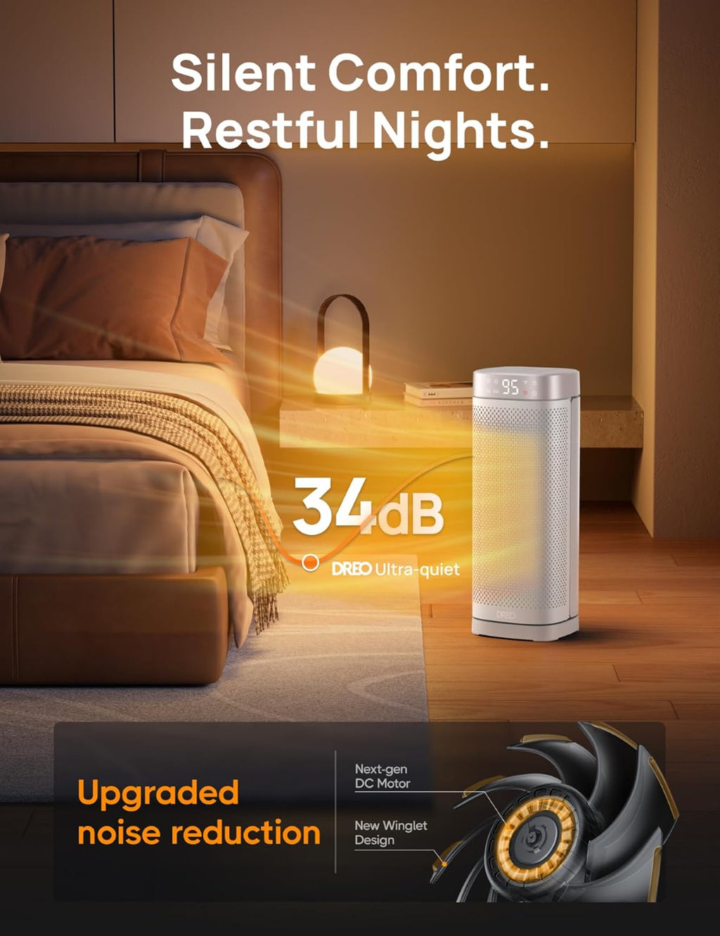 DREO Space Heaters for Indoor Use, Fast Heating Portable Heaters with Remote, Large PTC Ceramic Electric for Bedroom, 12H Timer, 70° Oscillation, Overheat Protection, 1500W Safety Heat for Home Office