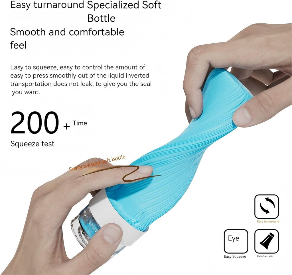 16 Pack 3.4oz Portable Travel Bottles, TSA Approved Leak-Proof Silicone Toiletry Containers, Refillable Squeezable for Shampoo, Conditioner, Cologne, Perfume & Lotion –On-the-Go Essentials