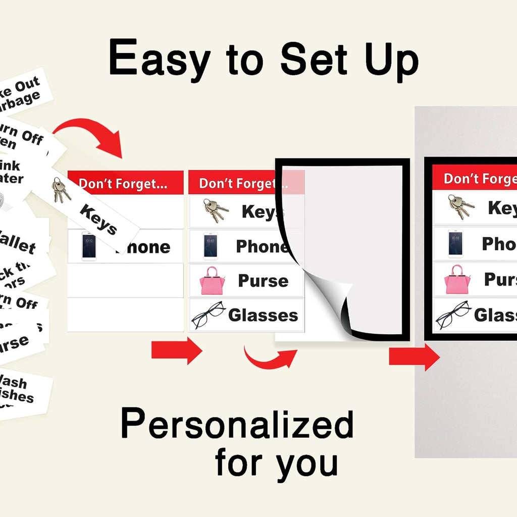 Reminder Organization Board for Seniors – Daily Task & Memory Aid – Dementia and Alzheimer’s Reminder Tool – Visual Organizer with 20 Cards for Routines & Personalized Prompts