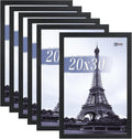 VCK 20x30 Poster Frames Black Set of 6, Wide Border Wood Picture Frame, Multi-Directional Display Family Photos, Office Prints, Studio/Gallery Art, Woodgrain Series, Wall Hanging