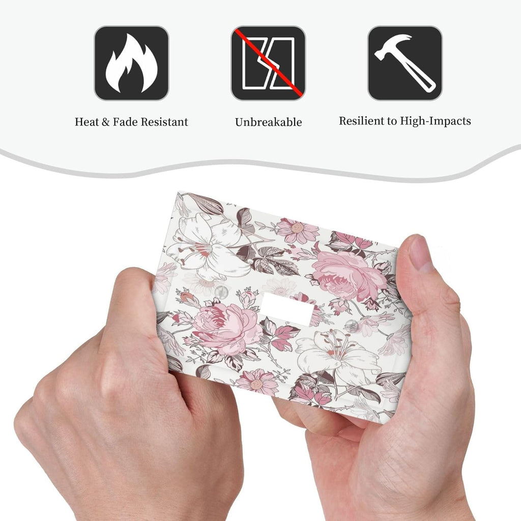 Decorative Light Switch Cover Modern Watercolor Flower Pink White Wildflower 1 Gang Single Toggle Decorator Outlet Wall Plate Device Electrical Faceplate Switchplates for Bedroom Home Decor