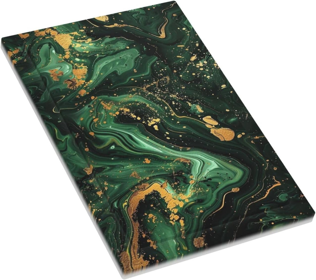 Green/Gold Modern Abstract Luxury Marble 1-Gang No Device Blank Wallplate Electrical Light Switch Covers Decorative Receptacle Face Plate Cover for Bathroom 5 X 3 IN
