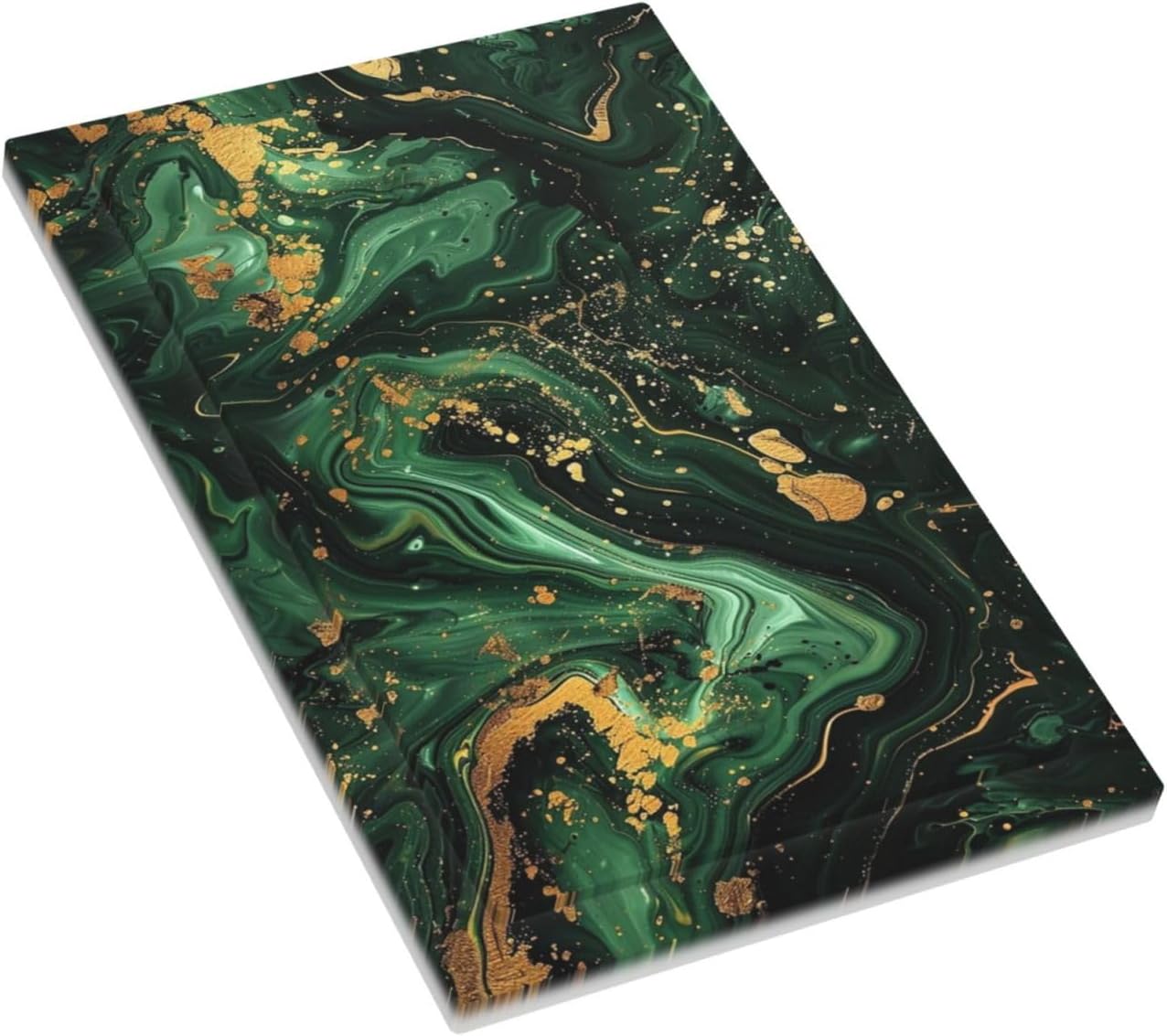 Green/Gold Modern Abstract Luxury Marble 1-Gang No Device Blank Wallplate Electrical Light Switch Covers Decorative Receptacle Face Plate Cover for Bathroom 5 X 3 IN