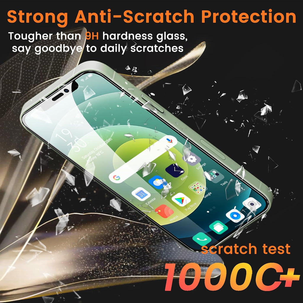 3+3 Pack Privacy Screen Protector for iPhone 12 6.1-Inch with 3 Pack Camera Lens Protector, Anti Spy Tempered Glass Film 9H Hardness Bubble Free Case Friendly