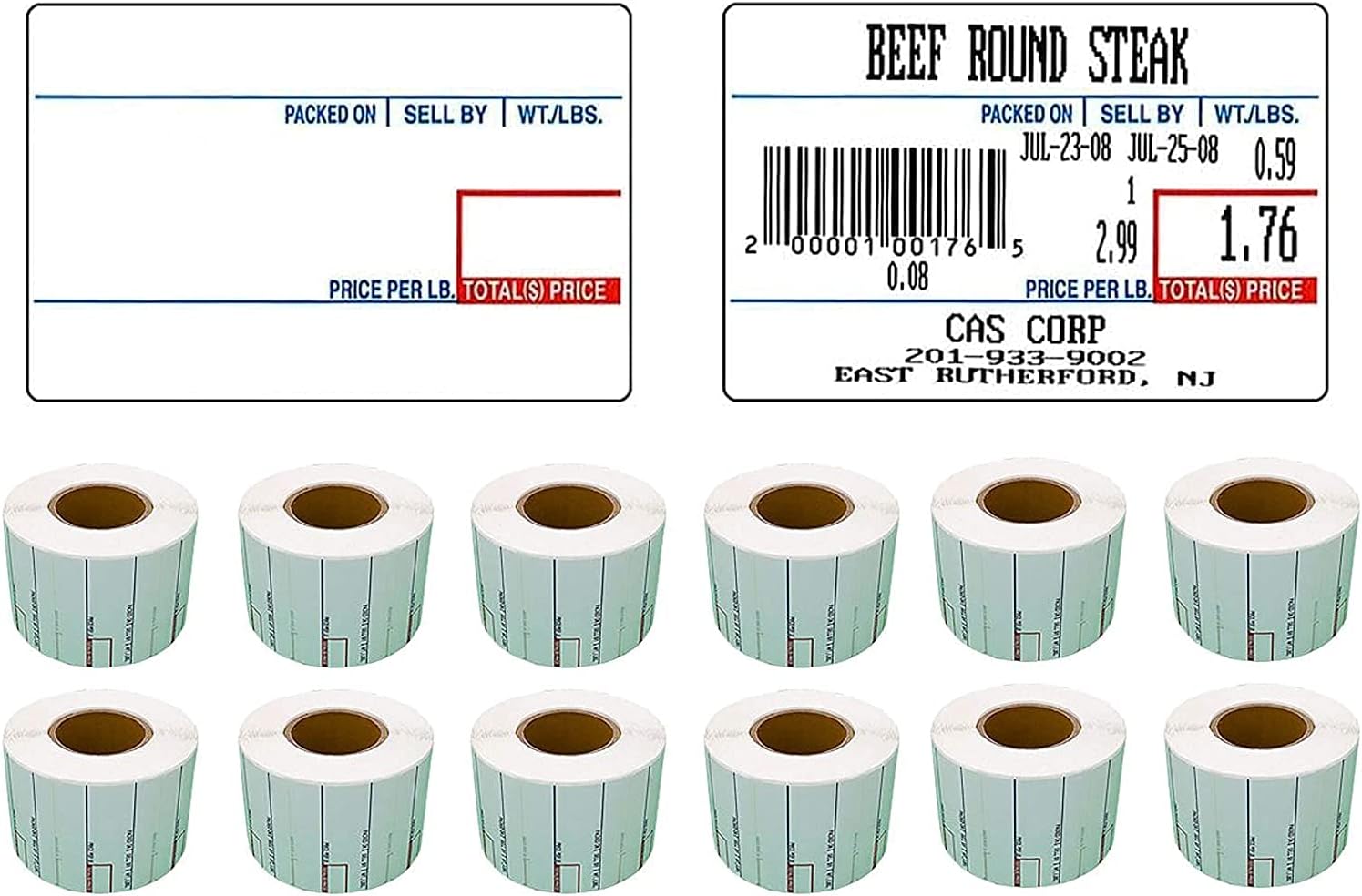 VisionTechShop LST-8010 Printing Scale Label, 58 x 40 mm, UPC 12 Rolls of 700 Labels