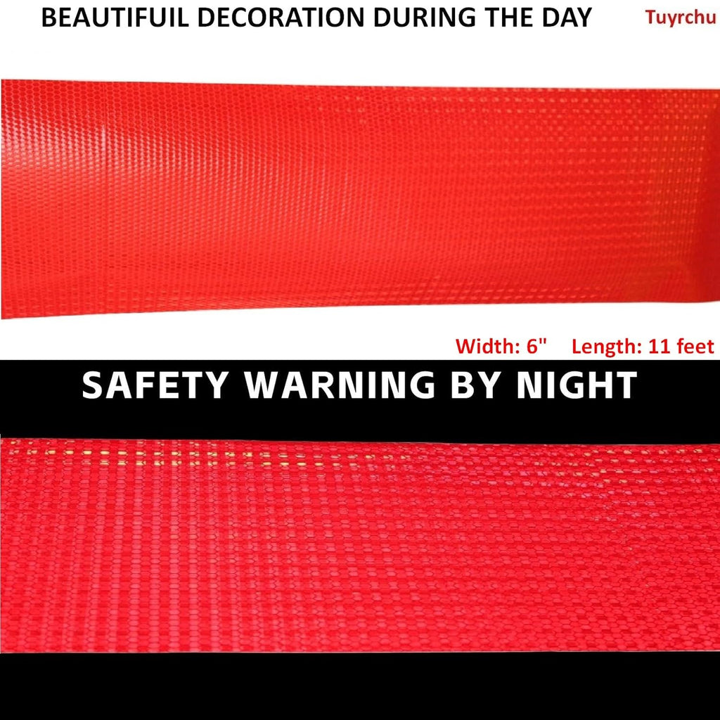 Red Reflective Tape Outdoor Waterproof 6 inch, High Visibility Warning Industrial Marking Tape, Safety Stickers (11 feet)