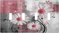 Light Switch Covers Pink Floral Rustic Daisy Flower And Butterfly Quad Toggle 4 Gang Wall Plate Electrical Faceplate Decorative Switch Plates for Farmhouse Cabin Decor