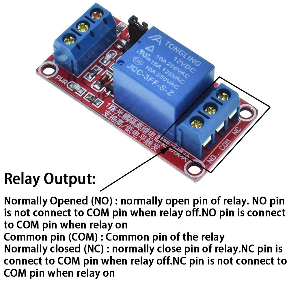 Relay Module with Optocoupler High/Low Level Trigger for Arduino (12, 12V Relay 1 Channel)