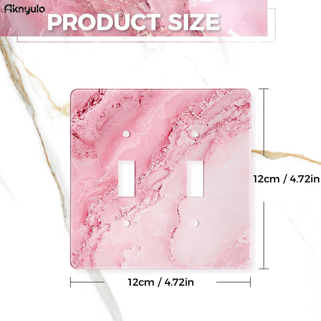 Abstract Pink Marble Design Acrylic Switch Wall Plate Double Gang Toggle Light Switch Covers Decorator Plate Outlet Wall Plates
