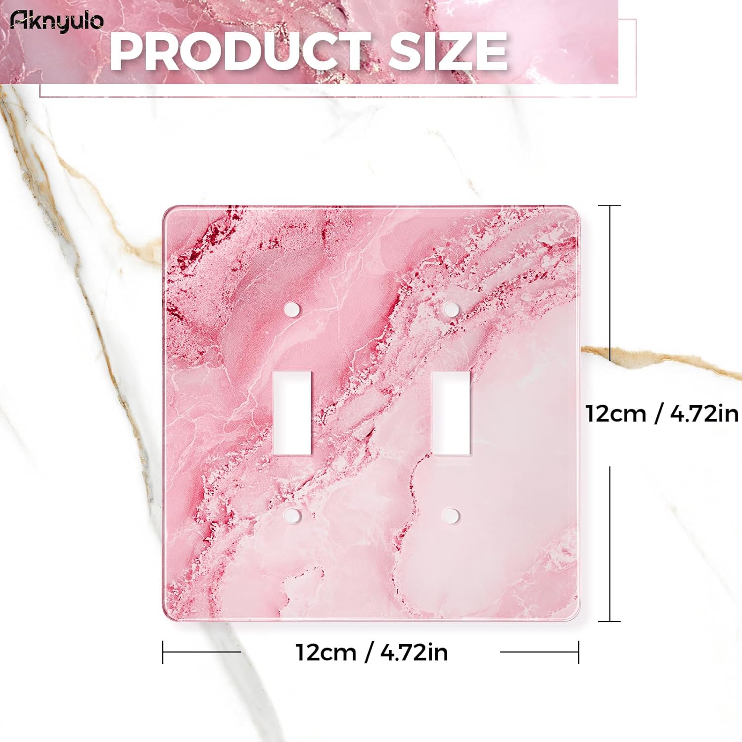 Abstract Pink Marble Design Acrylic Switch Wall Plate Double Gang Toggle Light Switch Covers Decorator Plate Outlet Wall Plates