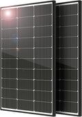 JJN 200 Watt Solar Panel, 2pcs 100W 16BB N-Type High Efficiency 12 Volt Solar Panels, 25% High Coversion Rate Solar Module PV Charge for Boat Rooftop Caravan and Other Off-Grid System