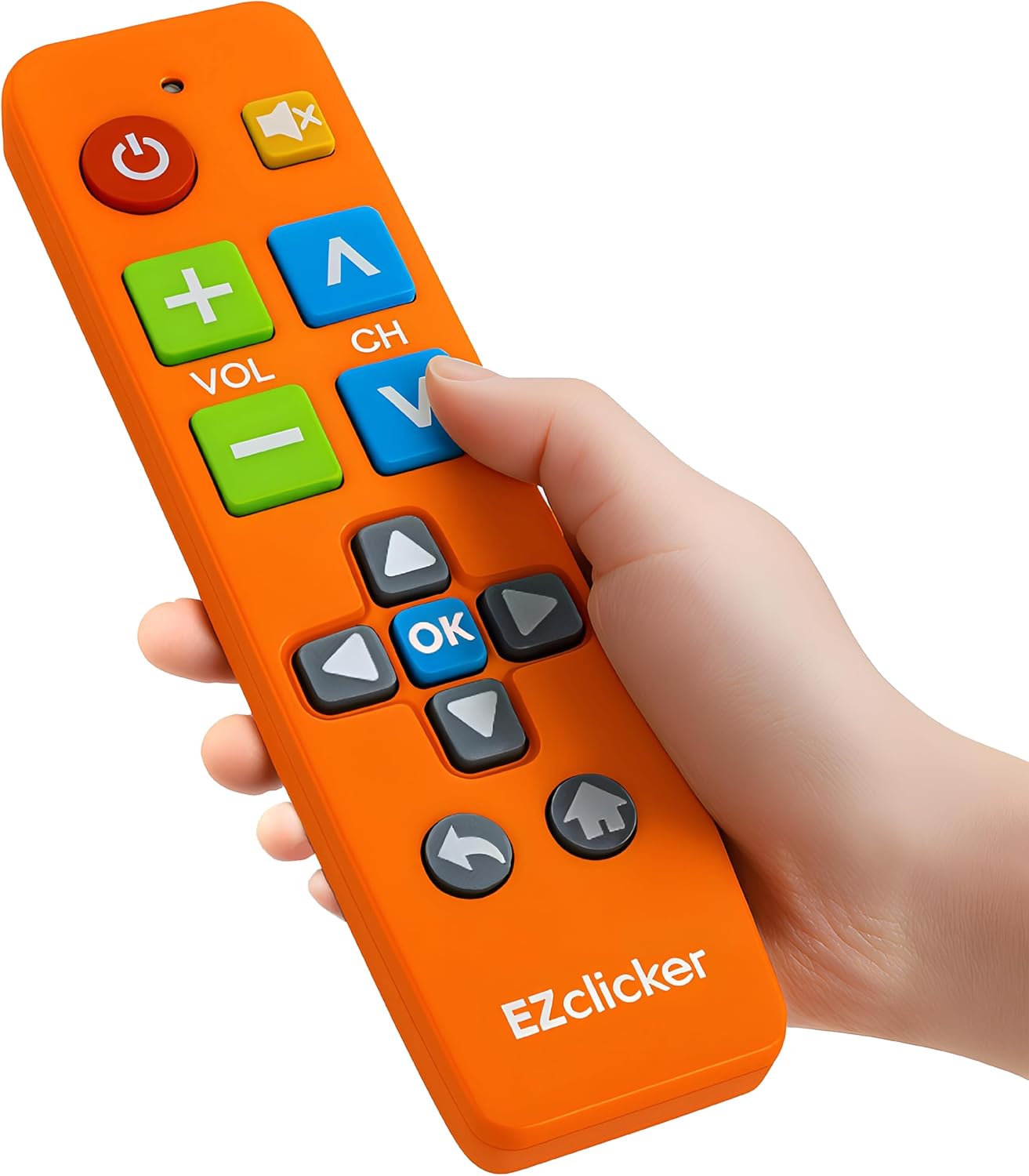 Big Button Universal TV Remote (Orange) Simple Easy to Use, Great for Seniors, Works with Major TV Brands (2xAAA Batteries Not Included)