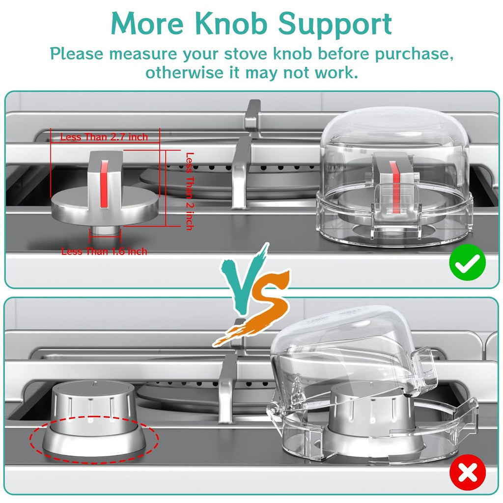 AOSITE Stove Knob Covers for Child Safety - 5 Pack Upgraded Gas Stove Knob Covers with Strong Adhesive, Double Design Childproof Oven Knob Covers for Kids and Pets, Stove Guard Baby Proofing