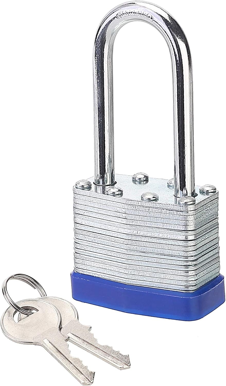 Lock, 1-9/16" (40mm) Laminated Keyed Padlocks，keyed Alike Locks, 2 inch Long Shackle Locks-Pack of 8