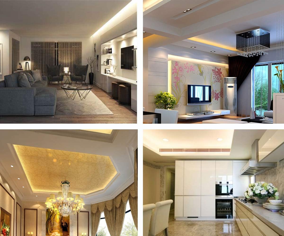 dephen UL-Listed COB LED Strip 16.4ft, Warm White Rope Lights 528LEDs/M, DC24V 5500Lm Flexiable and Cuttable Tape Lingting for Bedroom, Cabinet, Kitchen, Office, DIY