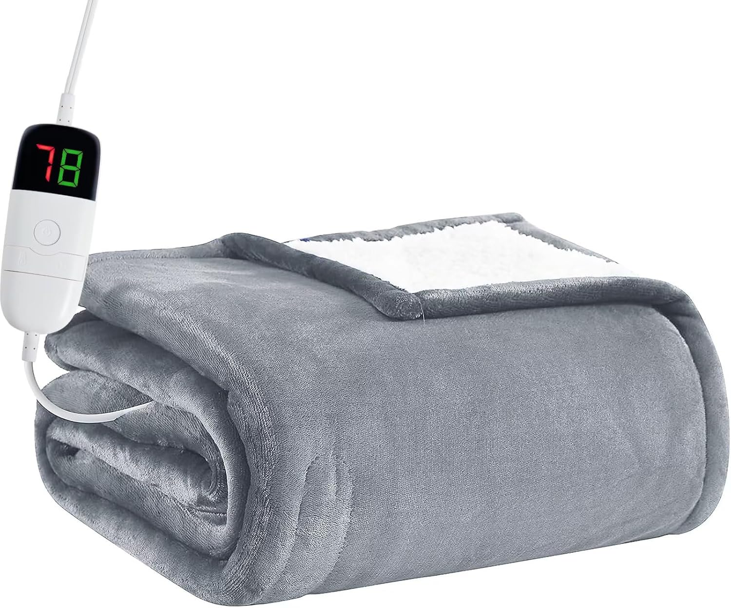 BOMOVA Heated Electric Throw Blanket - 50" x 60" Heating Blanket with 10 Heating Levels & 8 Hours Auto Off, Warm Flannel Blanket, Christmas Birthday Gifts for Women