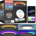 Lumary RGBAI Smart Recessed Lighting 6 Inch with Gradient Accent and Night Ring, 12W 1000LM Wi-Fi LED Recessed Lights, LED Downlight Compatible with Alexa/Google Assistant/Siri, 4PCS