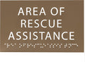 6" X4" Area of Rescue Assistance Sign- Tactile Graphics Grade 2 Braille Text ADA Compliant Sign |ADA Compliant Plastic Signs for Schools, Offices, Businesses, Apartments & Restaurants
