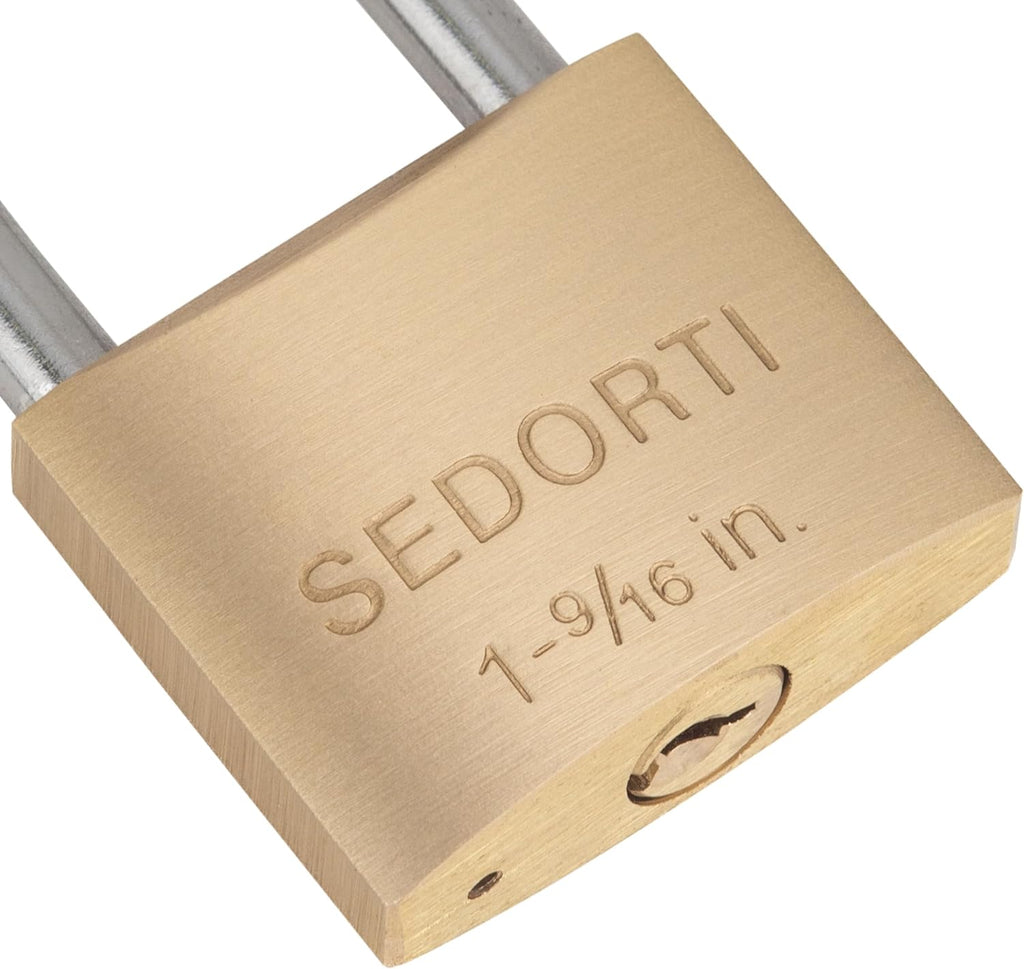 Outdoor Weatherproof Padlock with Stainless Steel Shackle and Solid Brass Body, Marine Grade Rustproof Lock for Sheds, Storage Unit School Gym Locker, Fence, Toolbox, Hasp Storage