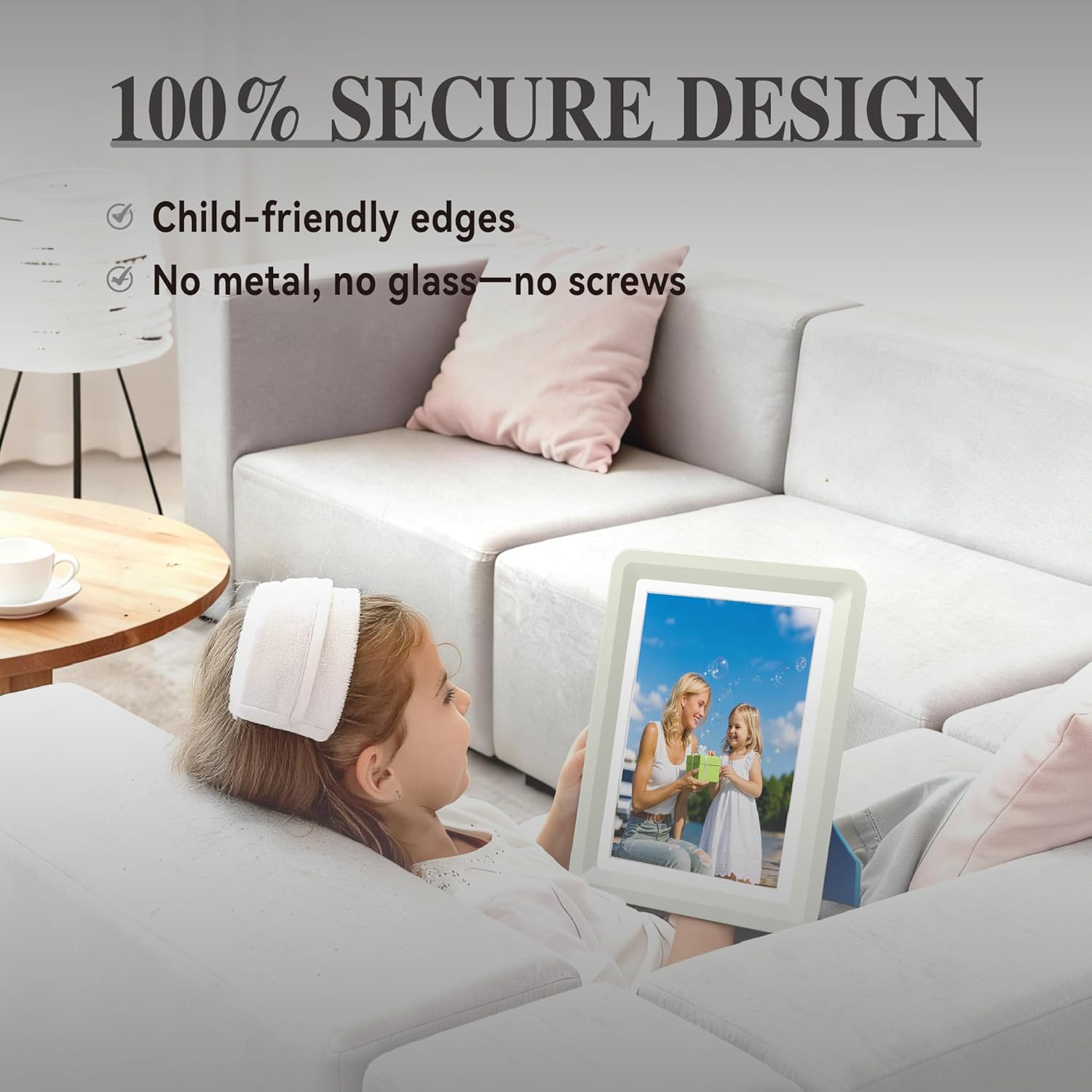 Light Gray 5x7 Picture Frame with Acrylic Front, ABS Frame for 5x7 or 4x6 Photos, Shatterproof UV-Resistant Tabletop Photo Frame, Vertical/Horizontal Display for Home Décor