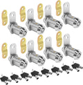 Cam Lock RV Storage Locks Black RV Compartment Keyed Alike,1" Cylinder Fits on 3/4" Max Door Thickness, Trailer Replacement Set with Keys, Chrome Finish (8, 1 Inch)