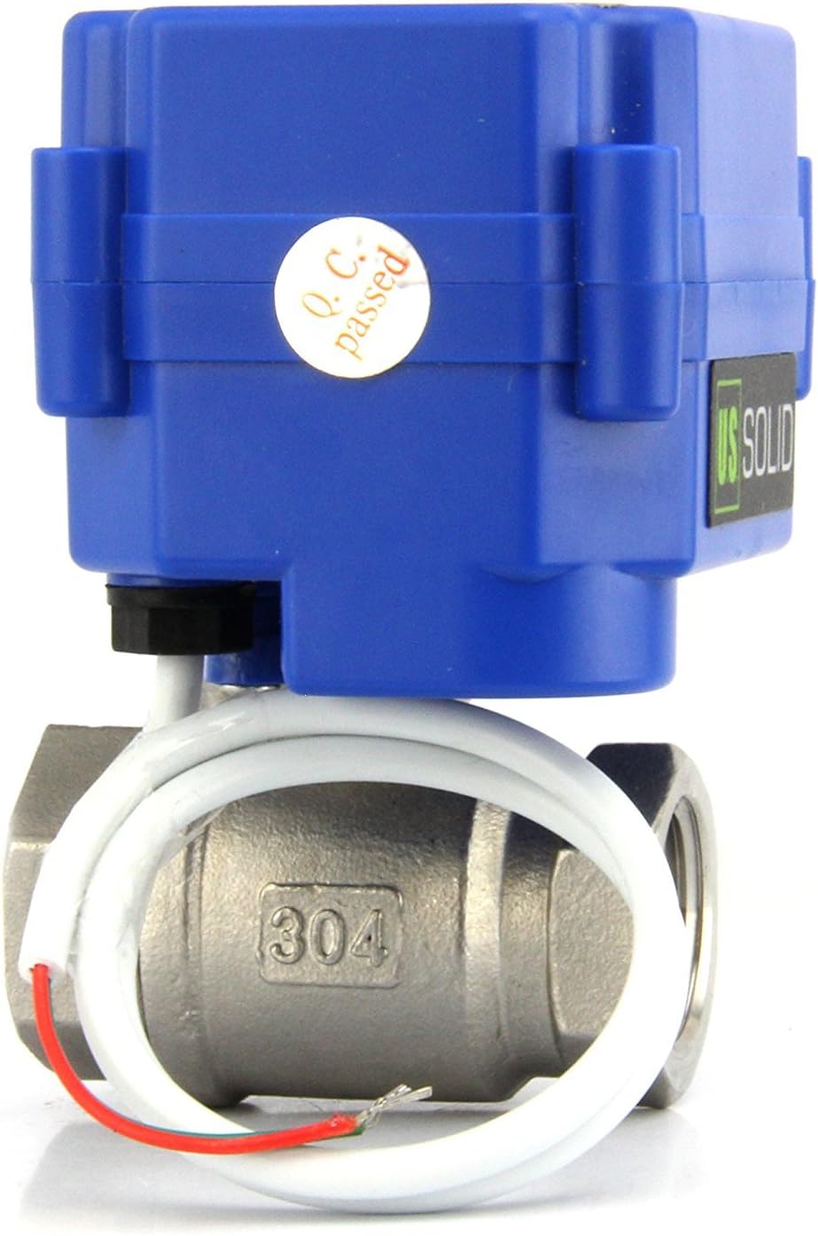 U.S. Solid 1/4" Motorized Ball Valve 85-265V AC Brass Electric Ball Valve, 2 Wire Automatic Return Configuration, Full Port, Normally Closed
