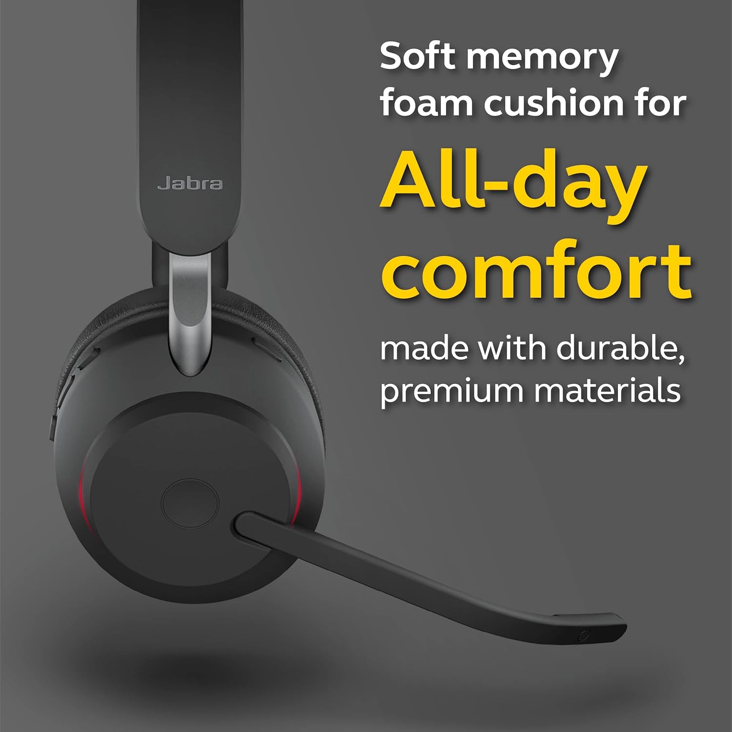 Jabra Evolve2 65 UC Wireless Headset with Link380c, Mono, Black – Wireless Bluetooth Headset for Calls and Music, 37 Hours of Battery Life, Passive Noise Cancelling Headphones