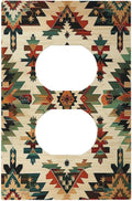 Outlet Covers Southwest Rustic American Indian Aztec Boho 1 Gang Duplex Light Switch Cover Decorative Switch Plates Electrical Receptacle Faceplate Wall Plate for Bed Room living Room