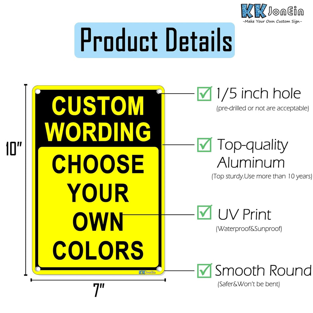 Custom Sign Outdoor Metal, Personalized Metal Sign for Parking, Gate, Delivery, Garage, Weatherproof Customized Signs for Outside, Make Your Own Signs Custom(10x7 Inches, Header)