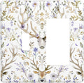 Outlet Covers Gothic Retro Floral Damask Elk Wild Flower 1 Toggle 1 Rocker Combination Decorative Wall Plate Electrical Switch Plates Light Switch Cover Plate For Bed Room Living Room