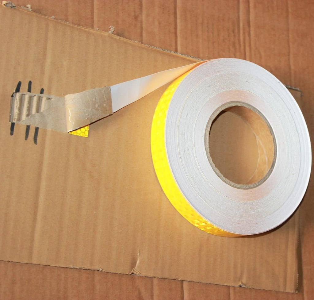 Yellow Reflective Tape 1 inch Wide, Outdoor Waterproof High Visibility Warning Industrial Marking Tape, Safety Stickers (168 feet)