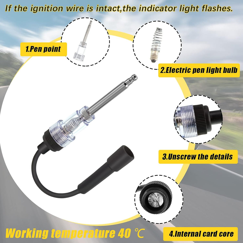 Inline Spark Plug Tester Engine Straight Boot Ignition Tester Light Lawnmower Checker Armature Diagnostic Detector for Automotive Car Internal External Engine(2 Pieces)