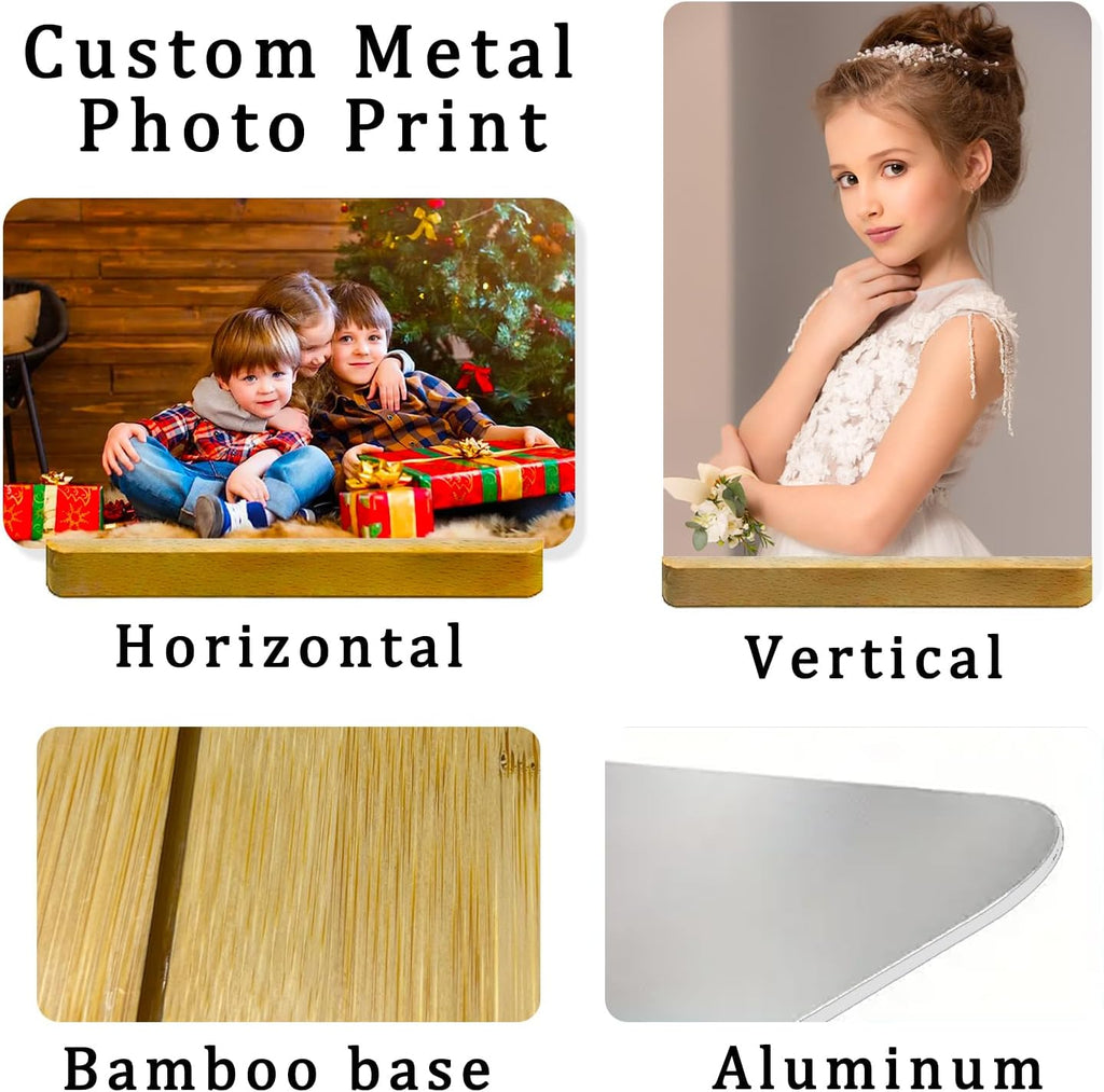 Custom Metal Photo Prints, Customize Frames with Your Pictures, Personalized Picture Gifts for Lovers, Couples, Family and Home Decor, Father's Day2, XY1101