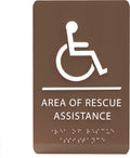 6" X9" Area of Rescue Assistance Sign - ADA Compliant Tactile Graphics Grade 2 Braille Text Signs| Sign for Shopping Malls, Offices, Hotels, Schools, Apartments, and Restaurants