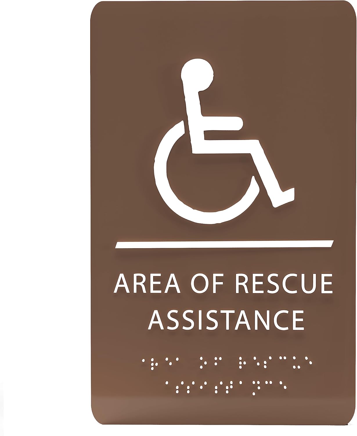 6" X9" Area of Rescue Assistance Sign - ADA Compliant Tactile Graphics Grade 2 Braille Text Signs| Sign for Shopping Malls, Offices, Hotels, Schools, Apartments, and Restaurants