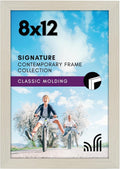 Americanflat 8x12 Picture Frame with Shatter-Resistant Glass - Signature Collection - Gallery-Style Frames Made of Engineered Wood - Photo Frame for Tabletop and Wall Display - Light Wood