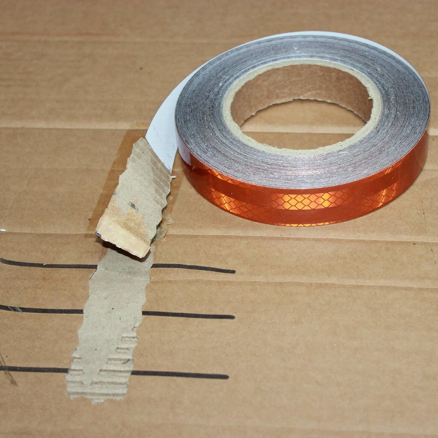 Non Fading Reflective Tape Brown Outdoor Waterproof 1 inch, High Visibility Warning Industrial Marking Tape, Safety Stickers (68 feet)