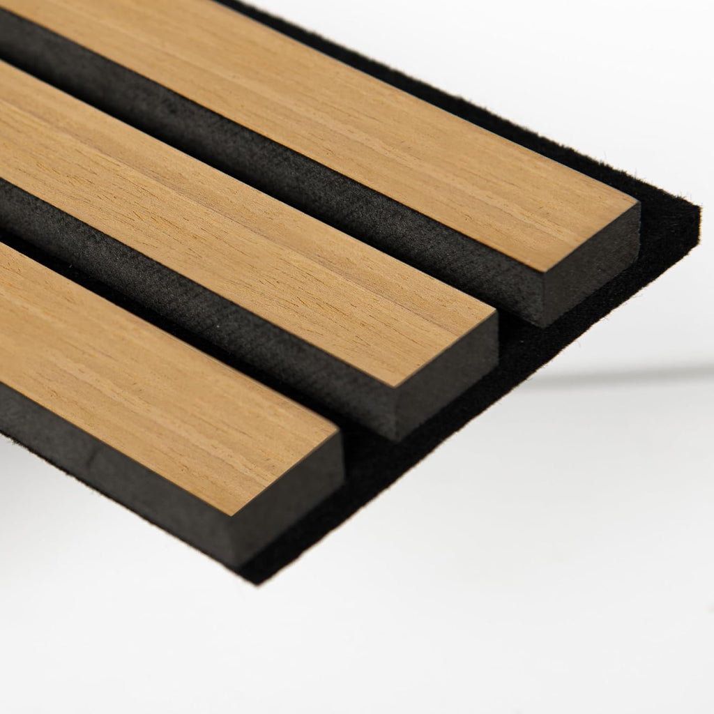 Sample Wood Salt Acoustic Wall Panels, Soundproof Wooden Wall Panels, 3D Fluted Sound Absorbing Panel, Teak, Sample Pack