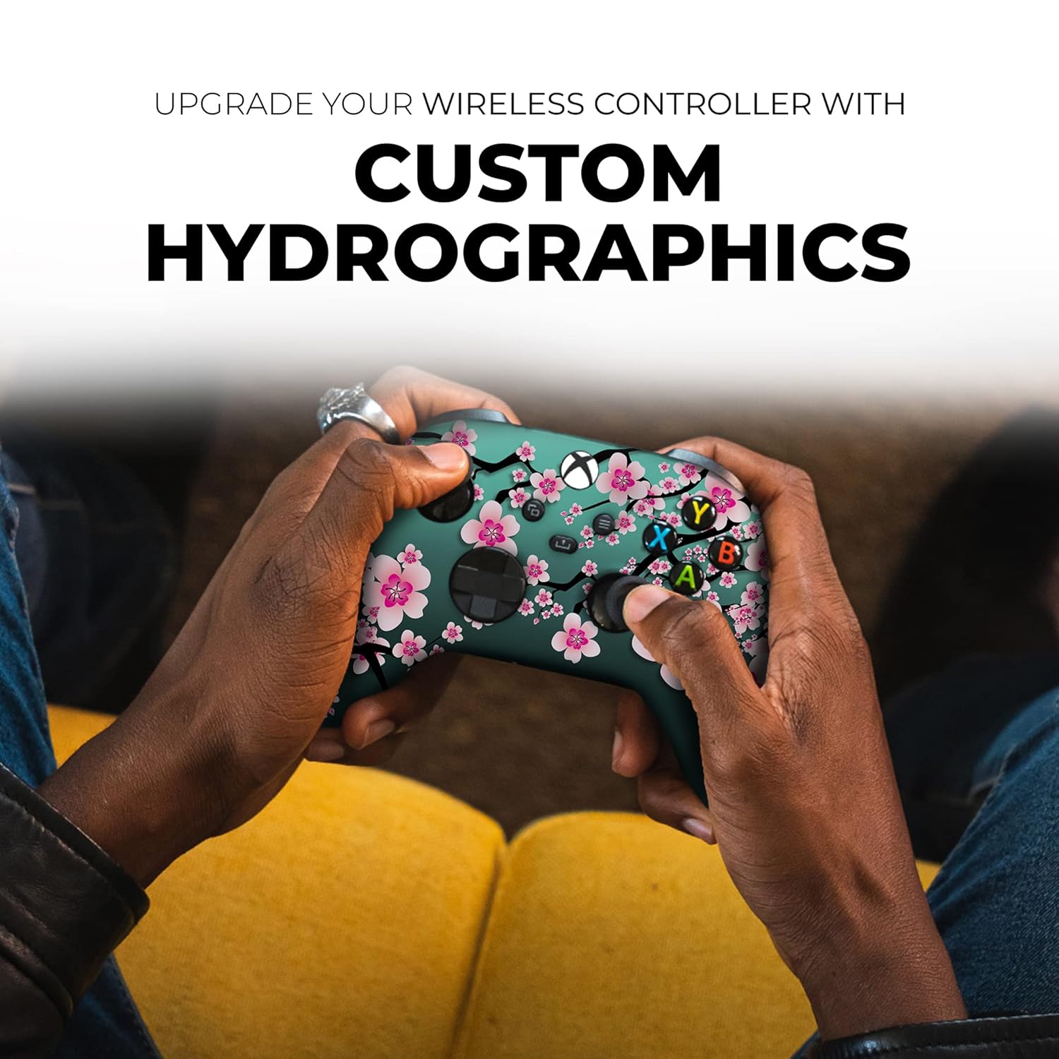 DreamController Cherry Blossom Custom X-box Controller Wireless compatible with X-box One/Series X/S Proudly Customized in USA with Permanent HYDRO-DIP Printing (NOT JUST A SKIN)