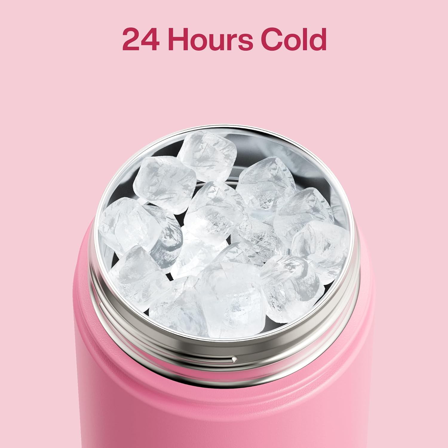 ENCOOL Insulated Water Bottle with Straw Stainless Steel Water Bottle, Leak-Proof, BPA-Free, Double Wall Vacuum Keeps Cold for 24 Hours for Sports, Travel, School (26 oz, Tulip)