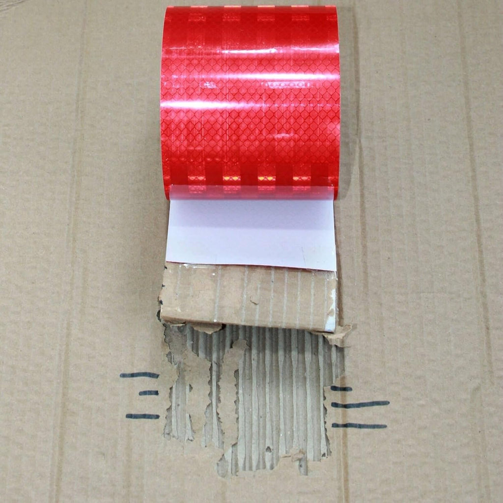 Non Fading Reflective Tape Red Outdoor Waterproof 4 inch, High Visibility Warning Industrial Marking Tape, Safety Stickers (11 feet)