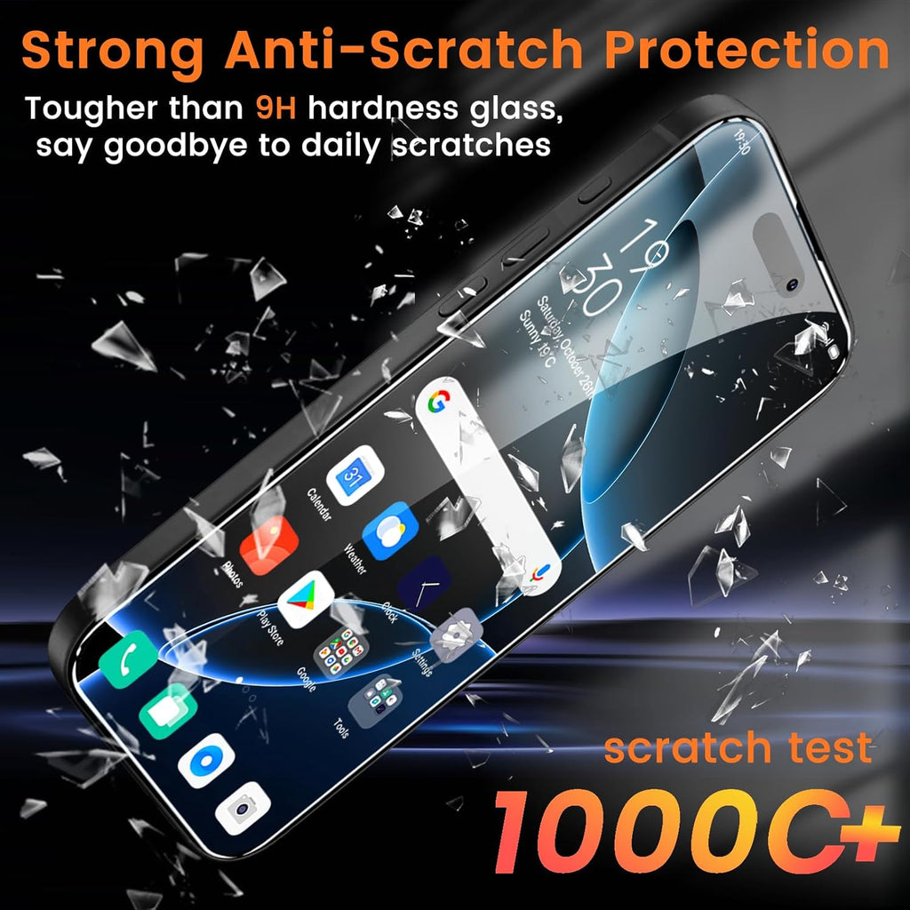 4+4 Pack Privacy Screen Protector for iPhone 16 Pro 6.3-Inch with 4 Pack Camera Lens Protector, Anti Spy Tempered Glass Film 9H Hardness Case Friendly